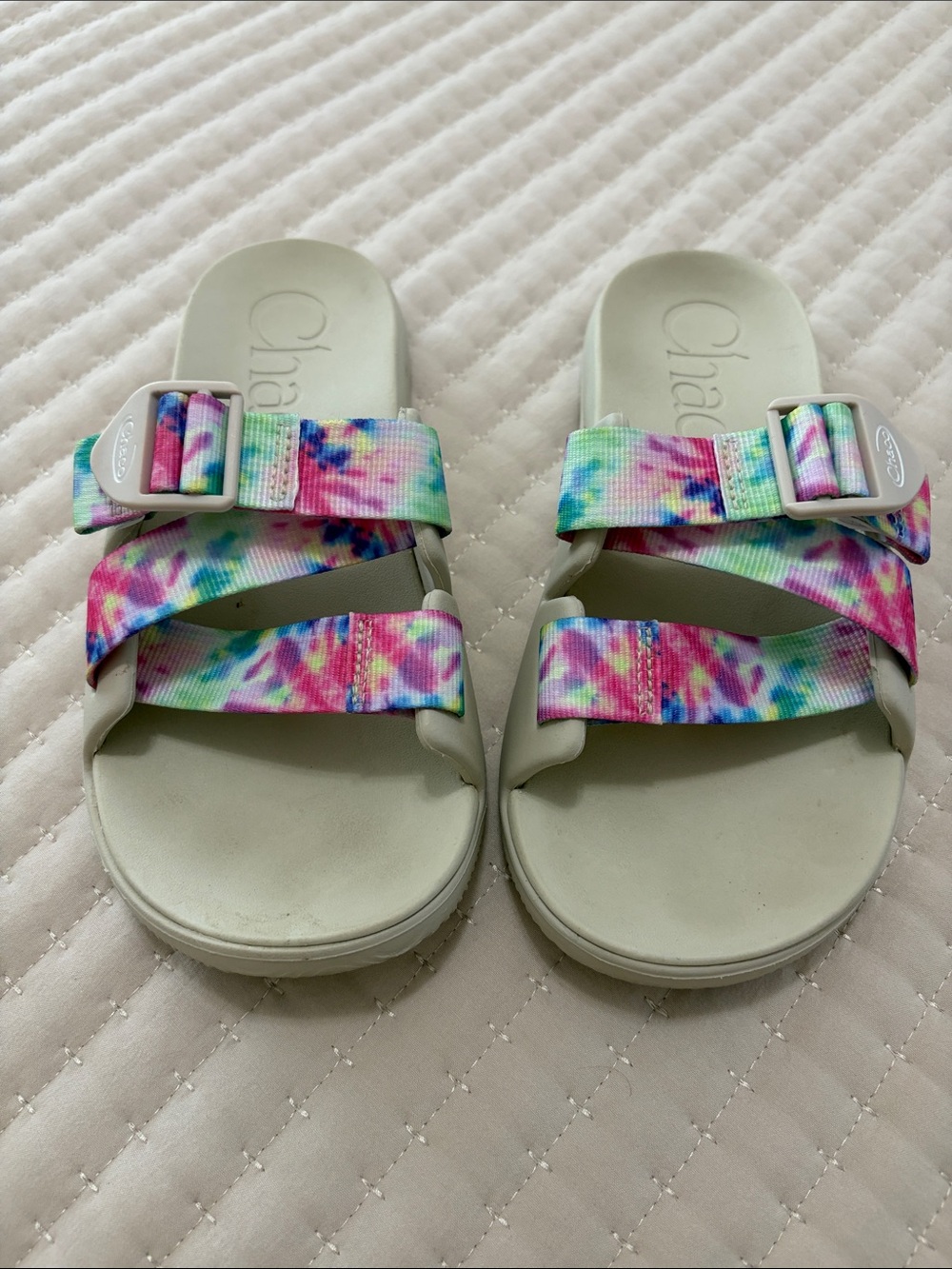 Chacos Women’s Tie-Dye Strap Slide Sandals - Pastel Multi